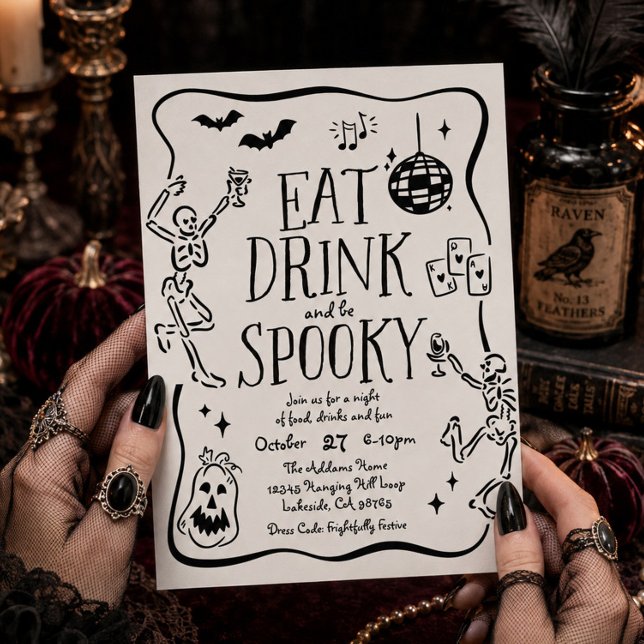 Convite para Festa de Halloween para Comer, Beber  (Criador carregado)