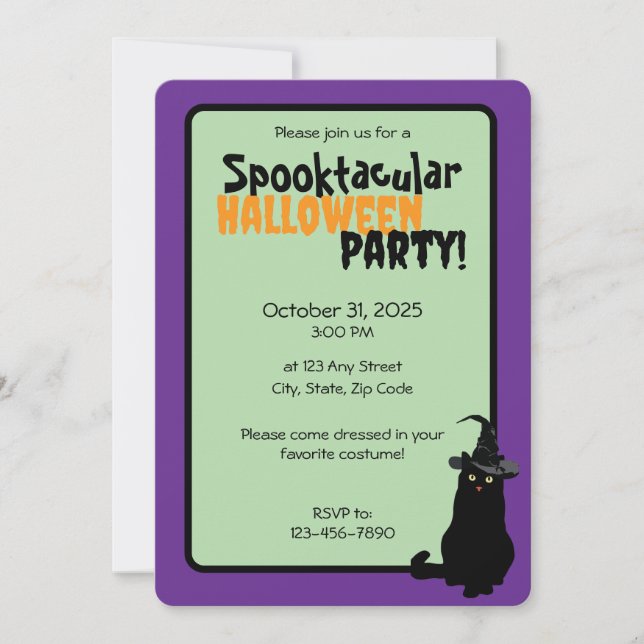 Convite para Festa de Halloween Spooktacular de Ga (Frente)