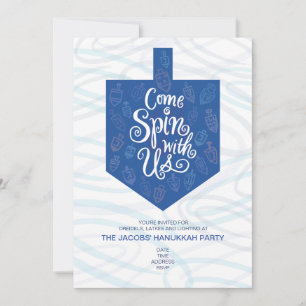 Convite para Festa de Hanukkah / Venha Girar Conos