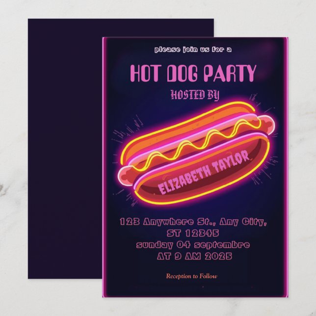 Convite para Festa de Hot Dog – Celebração Diverti (Frente/Verso)