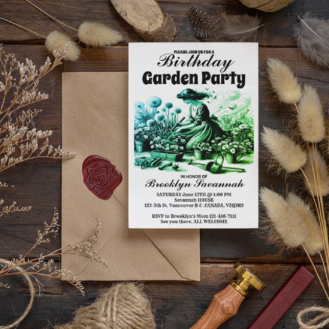 Convite para Festa de Jardim Encantado dos Jardins (Criador carregado)