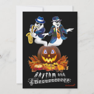 Convite para Festa de Jazz do Halloween Ritmo e Bo