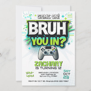 Convite para Festa de Jogos de Vídeo Game