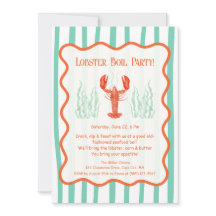 Convite para Festa de Lagosta - Marisco de Verão,