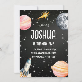 Convite para Festa de Lançamento Espacial