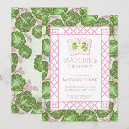 Convite para Festa de Mahjong, Repolho e Rosa