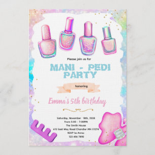 convite para festa de manicure pedicure spa