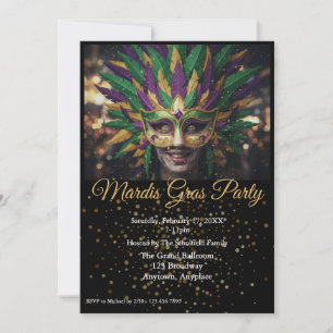 Convite para Festa de Mardi Gras