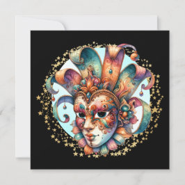 Convite para Festa de Mardi Gras com Máscaras