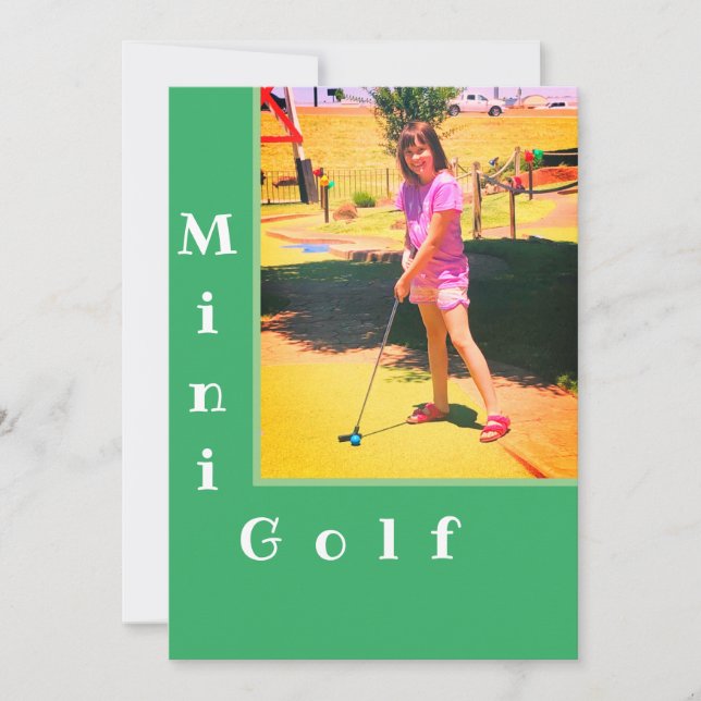 Convite para Festa de Mini Golfe Putt-Putt (Frente)