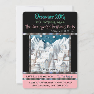 Convite para Festa de Natal Branco Sonhado