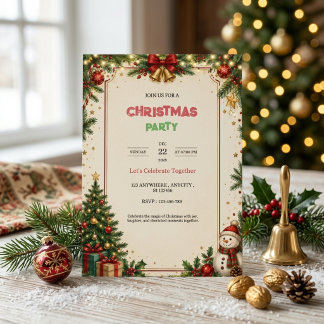 Convite para Festa de Natal Celebração de Feriado