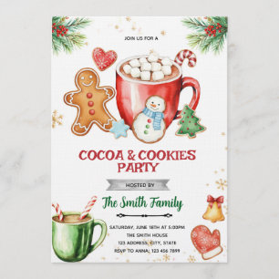 Convite para Festa de Natal com Biscoitos e Cacau