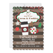 Convite para Festa de Natal com Cacau e Biscoitos