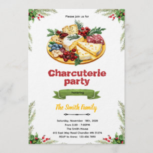 convite para festa de Natal com charcuteria