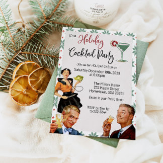 Convite para Festa de Natal com Coquetel de Férias