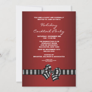 Convite para Festa de Natal com Coquetel Preto Ver