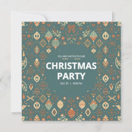 Convite para Festa de Natal com Ornamentação Escan