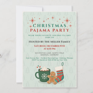 Convite para Festa de Natal com Pijama Retrô e Cac