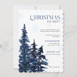 Convite para Festa de Natal, Convites Chic Azul
