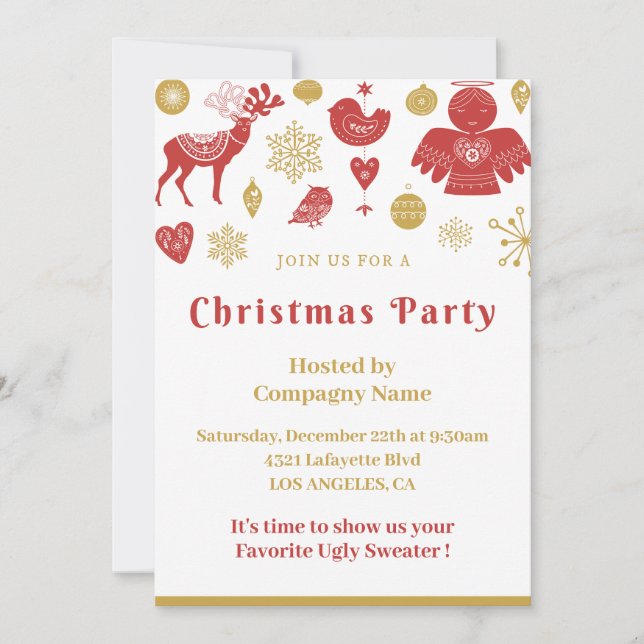 Convite para Festa de Natal da Empresa Dourado Ver (Frente)