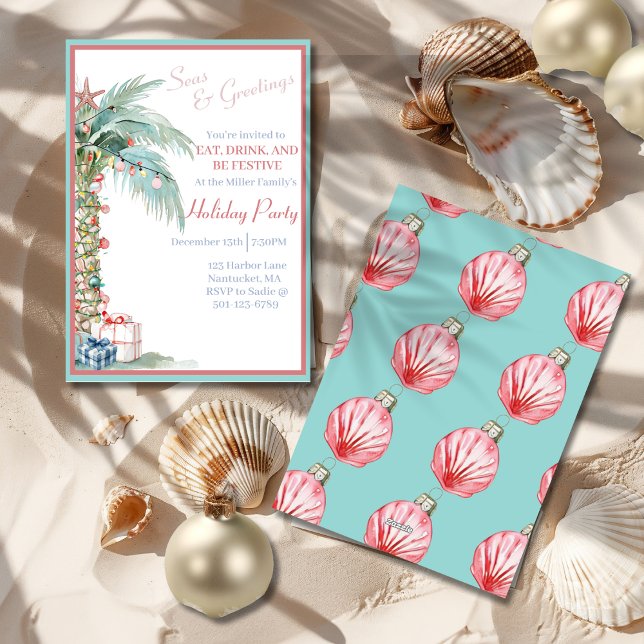Convite para Festa de Natal da Palmeira de Natal (Christmas Palm Tree Holiday Party Invitation)