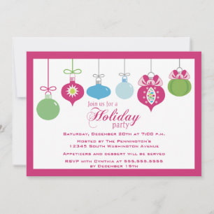 Convite para festa de Natal de adornos de chic da 