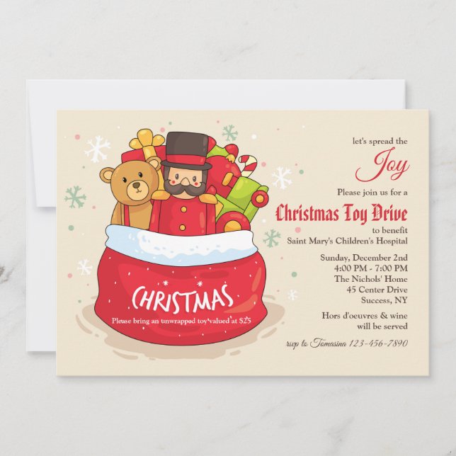 Convite para Festa de Natal de Campanha de Brinque (Frente)