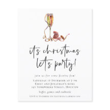 Convite para Festa de Natal de Champagne de Orçame