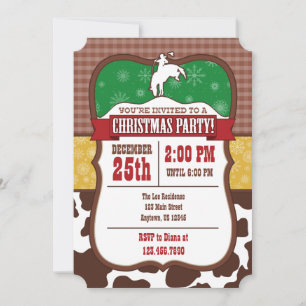 Convite para Festa de Natal de Cowboy