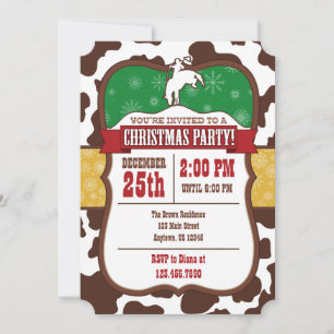 Convite para Festa de Natal de Cowboy