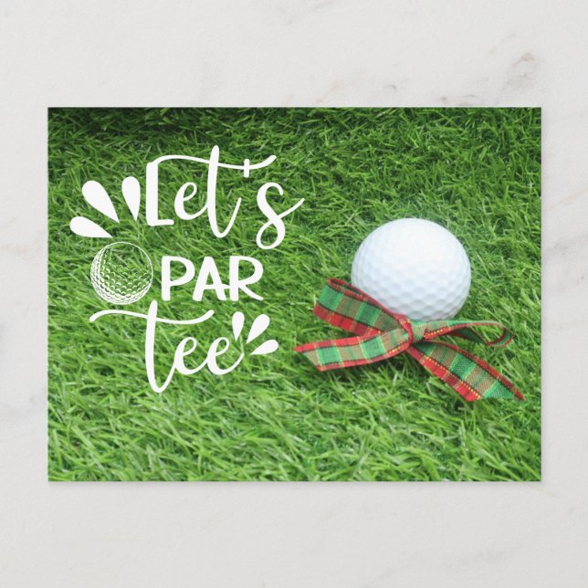 convite para festa de Natal de golfe para golfista (Frente)