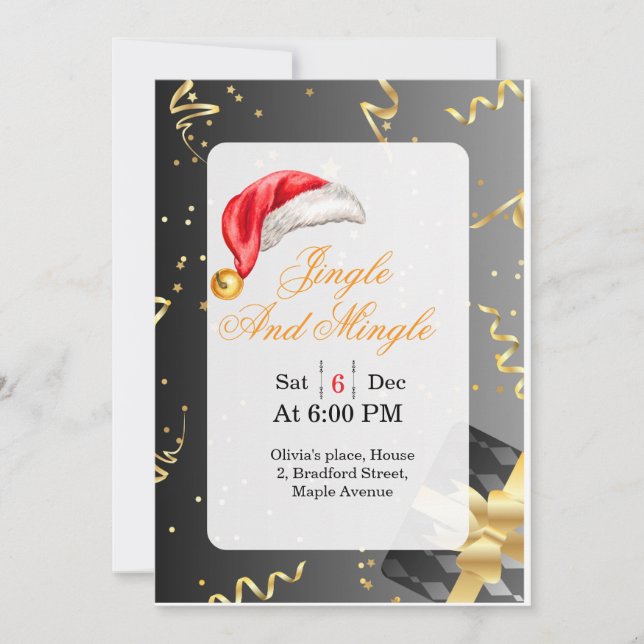 Convite para Festa de Natal de Solteiros e Amigos (Frente)
