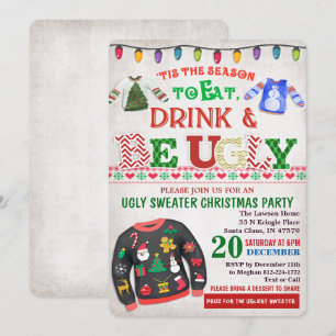 Convite para Festa de Natal de Suéter Feio