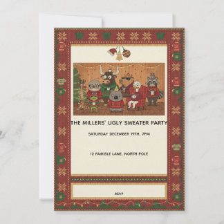 Convite para Festa de Natal de Suéter Feio