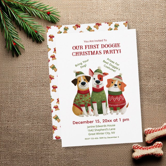 Convite para Festa de Natal do Cachorro Divertido (Criador carregado)