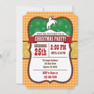 Convite para Festa de Natal do Cowboy Laranja