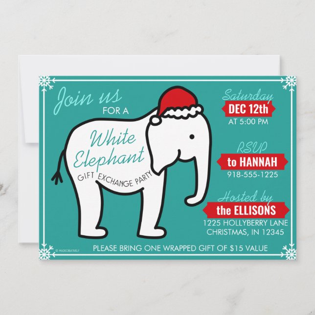 Convite para Festa de Natal do Elefante Branco (Tu (Frente)