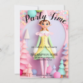 Convite para Festa de Natal do Elf Whimsical