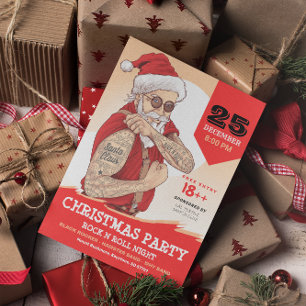 Convite para Festa de Natal do Papai Noel Rock N R