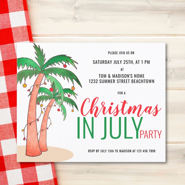 Convite para Festa de Natal em Julho com Orçamento (Criador carregado)