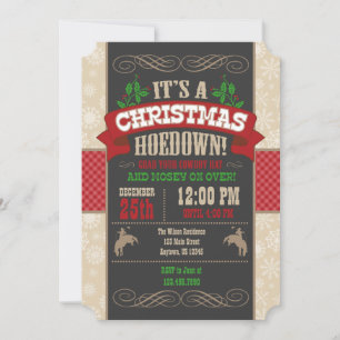 Convite para Festa de Natal Hoedown
