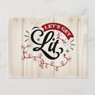 Convite para Festa de Natal Let's Get Lit  