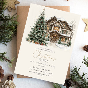 Convite para Festa de Natal Lodge de Inverno Ele