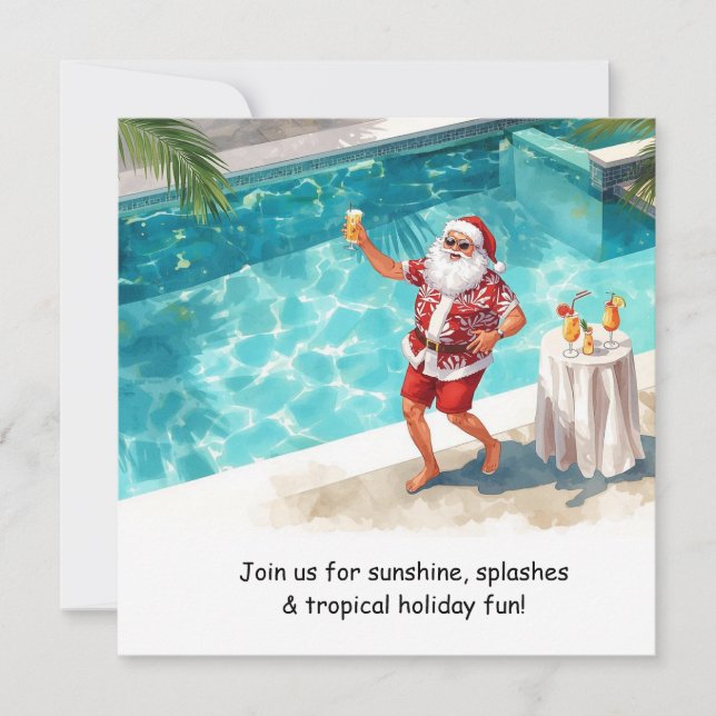 Convite para Festa de Natal na Piscina de Santa  (Frente)