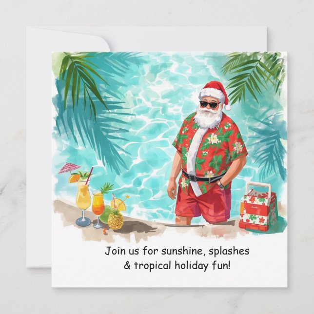 Convite para Festa de Natal na Piscina de Santa  (Frente)
