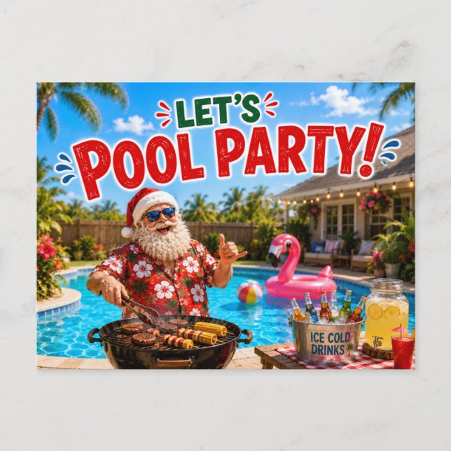 Convite para Festa de Natal na Piscina do Papai No (Frente)