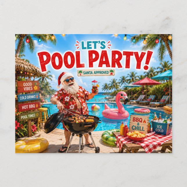 Convite para Festa de Natal na Piscina do Papai No (Frente)