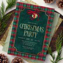 Convite para Festa de Natal Tartan