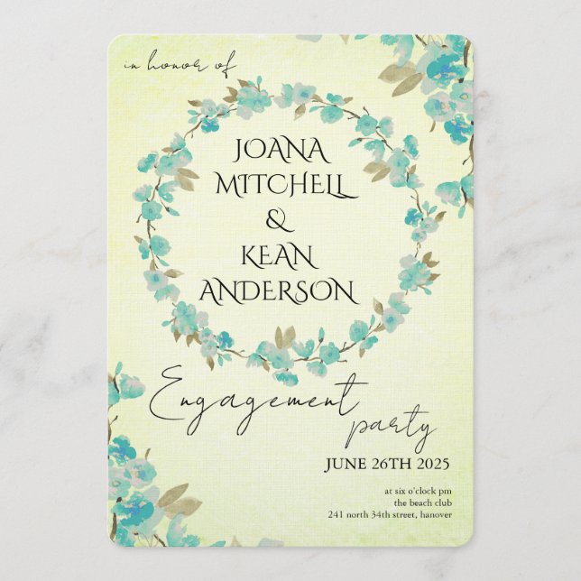 Convite para Festa de Noivado da Flor de Cerejeira (Frente)